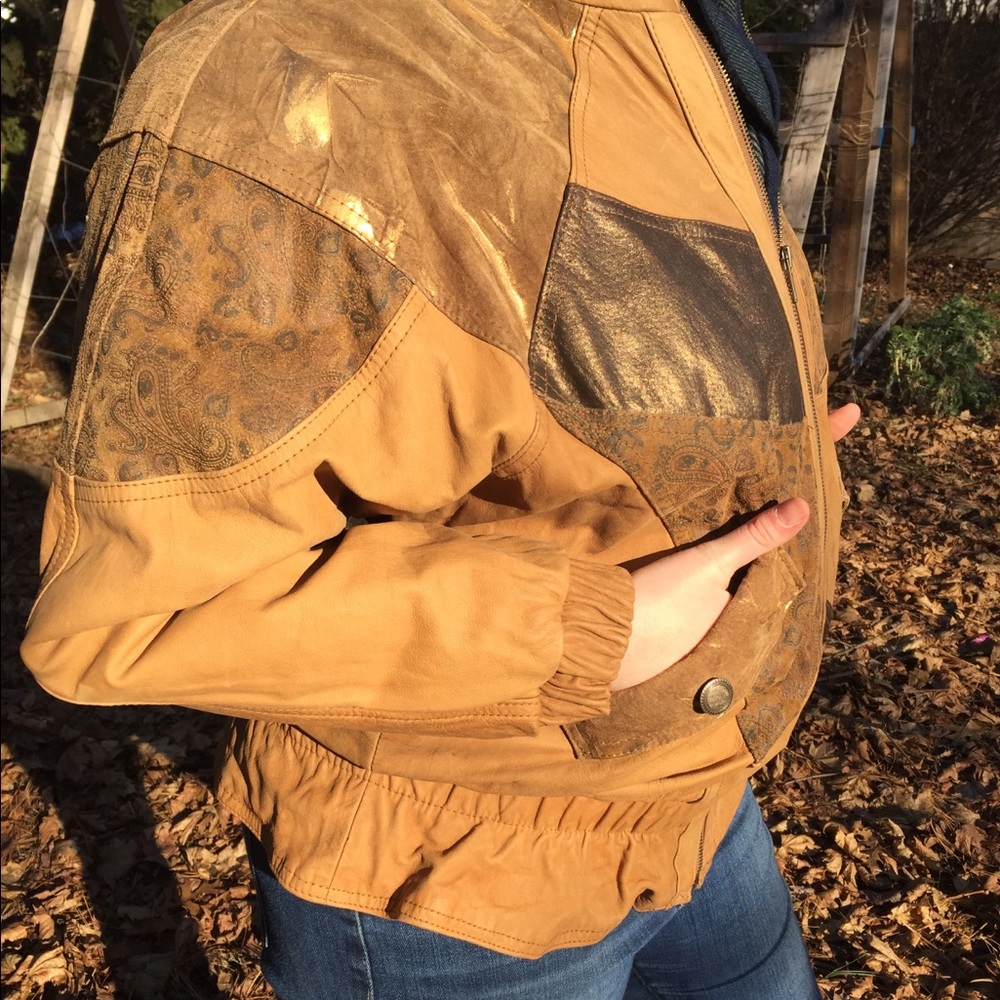 Leather patchwork jacket - Picture 4 of 8
